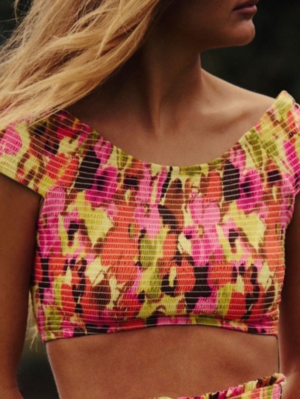Free People NWT free-est Darcy Smocked Swim Top - Medium